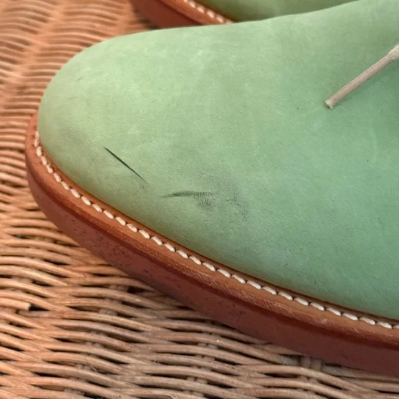 Brooks Brothers Green Suede/Nubuc Goodyear Welted Mens Oxford Size 10D - Picture 5 of 12